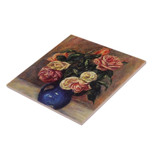 Renoir - Roses in a Blue Vase Fliese (Seite)