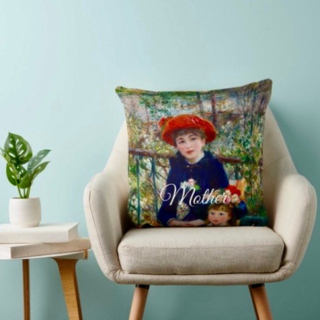 Renoir’s Mother and Child Throw Pillow   Kissen (Cozy throw pillow that reminds Mom she’s loved—perfect Mother’s Day home accent.)