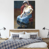 Renoir Schlafmädchen mit katzenklassischer Kunst Leinwanddruck (Insitu (Schlafzimmer))