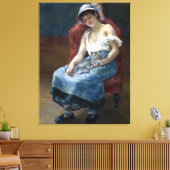 Renoir Schlafmädchen mit katzenklassischer Kunst Leinwanddruck (Insitu (Wohnzimmer))