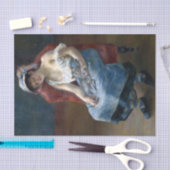 Renoir Schlafmädchen mit katzenklassischer Kunst Seidenpapier (Handwerk)