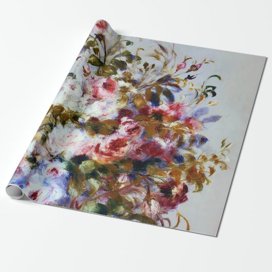 Renoir schöner Rosen-Blumenstrauß Geschenkpapier (Ungerollt)