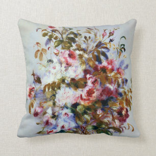 Renoir schöner Rosen-Blumenstrauß Kissen