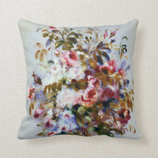 Renoir schöner Rosen-Blumenstrauß Kissen