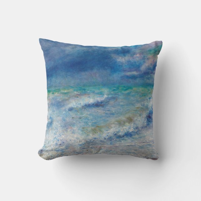 Renoir Seascape. Blue nautical impressionism. See Kissen (Vorderseite)