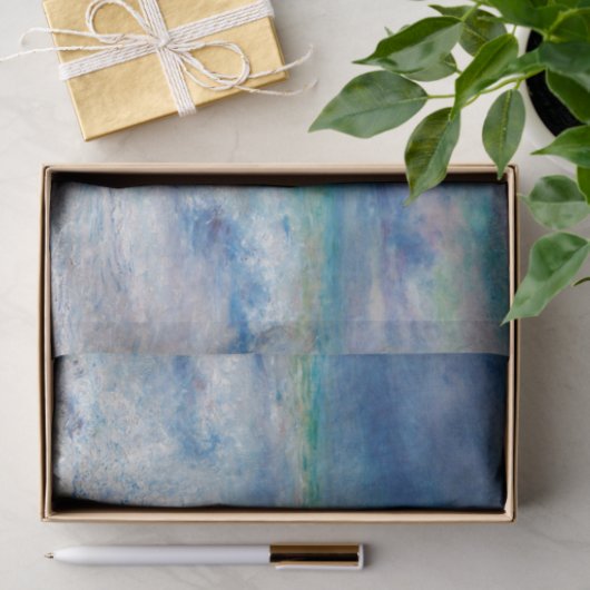 Renoir Seascape. Blue nautical impressionism. See Seidenpapier (Geschenk)