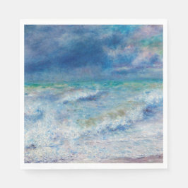 Renoir Seascape. Blue nauwaves impressionism Serviette