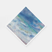 Renoir Seascape. Blue nauwaves impressionism Serviette (Ecke)