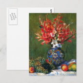 Renoir Stillleben Blume und Fruitkunstmalerei Postkarte (Vorne/Hinten)