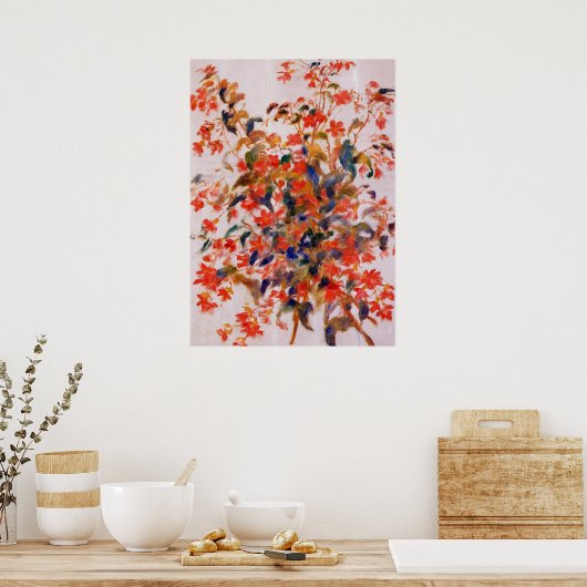 Renoir - Stillleben mit Fuscias Poster (Küche)