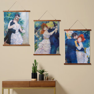 Renoir - Tanzserie: Bougival, City & Country Wandteppich Mit Holzrahmen