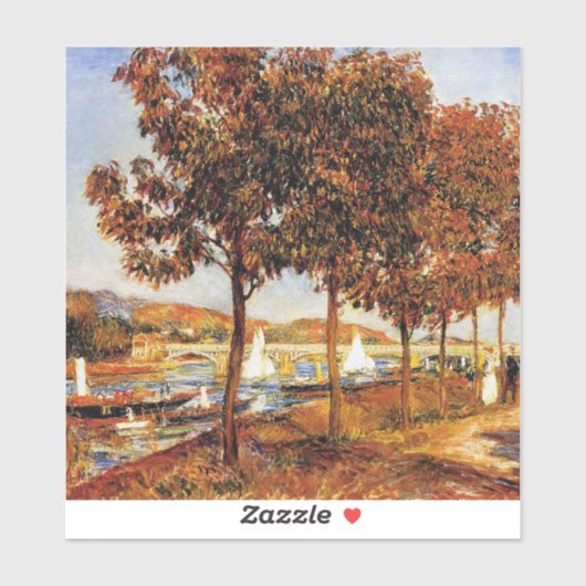 Renoir - The Bridge at Argenteil im Herbst, Aufkleber (Blatt)