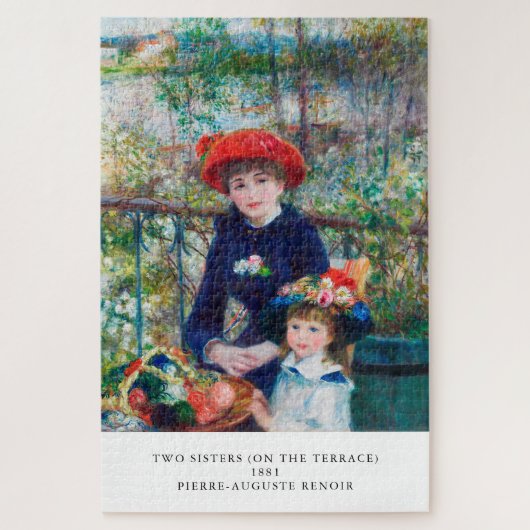 Renoir "Two Sisters (Auf der Terrasse)" Kunst und  Puzzle (Vertikal)