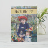 Renoir Two Sisters Terrasse Französischer Impressi Einladung (Stehend Vorderseite)