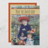 Renoir Two Sisters Terrasse Französischer Impressi Einladung (Vorne/Hinten)