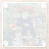 Renoir Two Sisters Terrasse Französischer Impressi Glasuntersetzer (Rückseite)