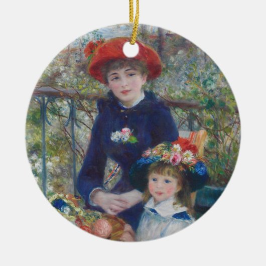 Renoir Two Sisters Terrasse Französischer Impressi Keramik Ornament (Vorne)
