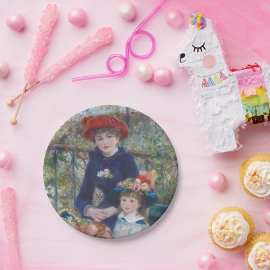 Renoir Two Sisters Terrasse Französischer Impressi Pappteller (Party)