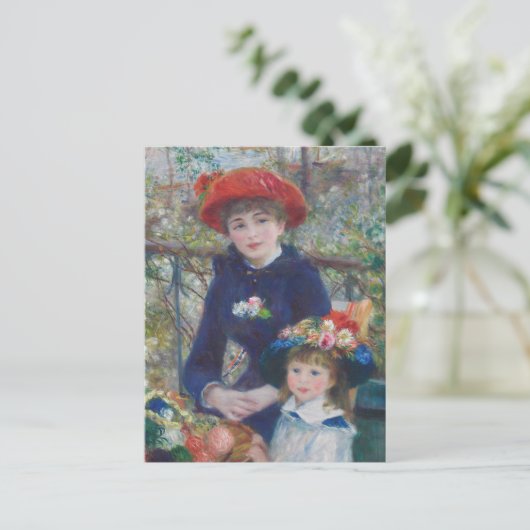 Renoir Two Sisters Terrasse Französischer Impressi Postkarte (Stehend Vorderseite)