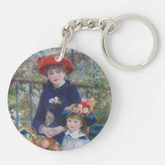 Renoir Two Sisters Terrasse Französischer Impressi Schlüsselanhänger (Rückseite)