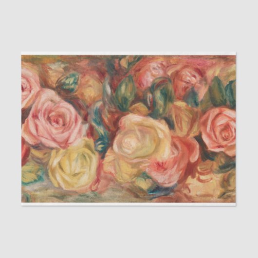 Renoir Vintag Red Blume Rose Decoupage Seidenpapier (Vorderseite)