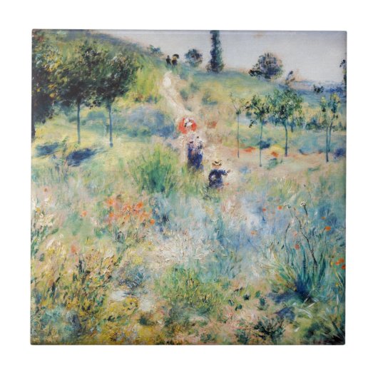 Renoir - Weg durch hohes Gras Fliese (Vorderseite)