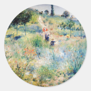 Renoir - Weg durch hohes Gras Runder Aufkleber