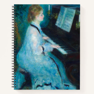 Renoir Woman Piano Musiker Notizblock