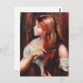 Renoir Young Girl Coming your Hair Postcard Postkarte (Vorne/Hinten)