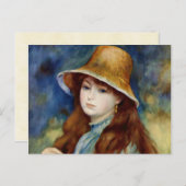 Renoir Young Girl in einem Strohhut Postkarte (Vorne/Hinten)