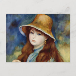 Renoir Young Girl in einem Strohhut Postkarte