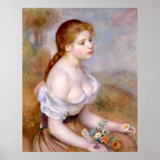 Renoir, Young Girl with Daisies, 1889 Poster (Vorne)