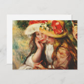 Renoir Zwei Girls lesen im Garten Postkarte (Vorne/Hinten)