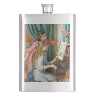 Renoir Zwei Mädchen am Klavier Druck Musik Fine Ar Flachmann