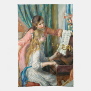 Renoir Zwei Mädchen am Klavier Druck Musik Fine Ar Geschirrtuch