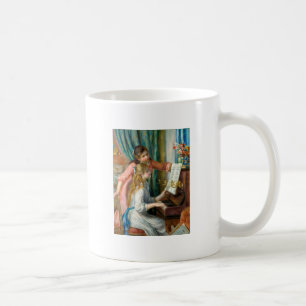 Renoir Zwei Mädchen am Klavier Druck Musik Fine Ar Kaffeetasse
