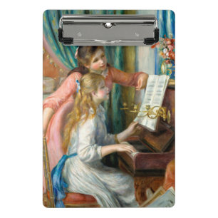 Renoir Zwei Mädchen am Klavier Druck Musik Fine Ar Mini Klemmbrett