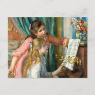Renoir Zwei Mädchen am Klavier Druck Musik Fine Ar Postkarte