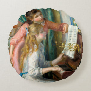 Renoir Zwei Mädchen am Klavier Druck Musik Fine Ar Rundes Kissen