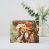 Renoir zwei Mädchen, die in den Garten-Einladungen Einladung (Stehend Vorderseite)