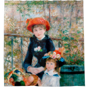 Renoir "zwei Schwestern (auf der Terrasse) " Duschvorhang