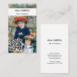 Renoir - Zwei Schwestern auf der Terrasse - QR Cod Visitenkarte