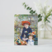 Renoir Zwei Schwestern auf einer Terrasse CC0402 P Postkarte (Stehend Vorderseite)