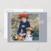 Renoir Zwei Schwestern CC0398 Geburtstag Postkarte (Vorne/Hinten)