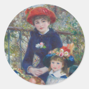 Renoir Zwei Schwestern Terrasse Französischer Impr Runder Aufkleber