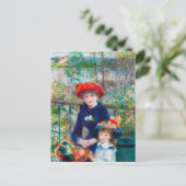 Renoir zwei Sistes auf der Terrasse Kunstwerk Postkarte (Stehend Vorderseite)