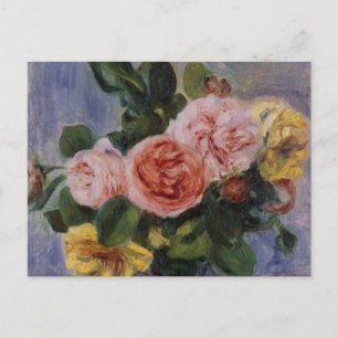 Renoir'a Eine Vase der Rose Stillleben Postkarte