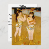 Renoir's Acrobats am Cirque Fernando (1879) Einladung (Vorne/Hinten)