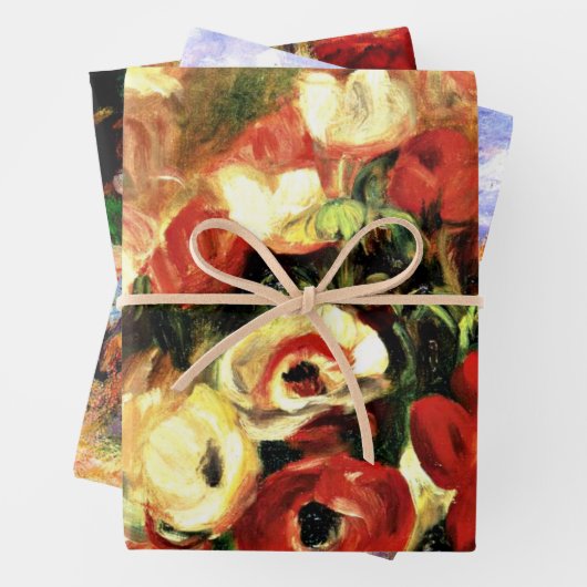 Renoir's berühmtes Kunstwerk verpackt Papierblätte Geschenkpapier Set (Beispiel)