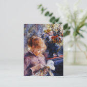 Renoirs junge Frau nähen Postkarte (Stehend Vorderseite)